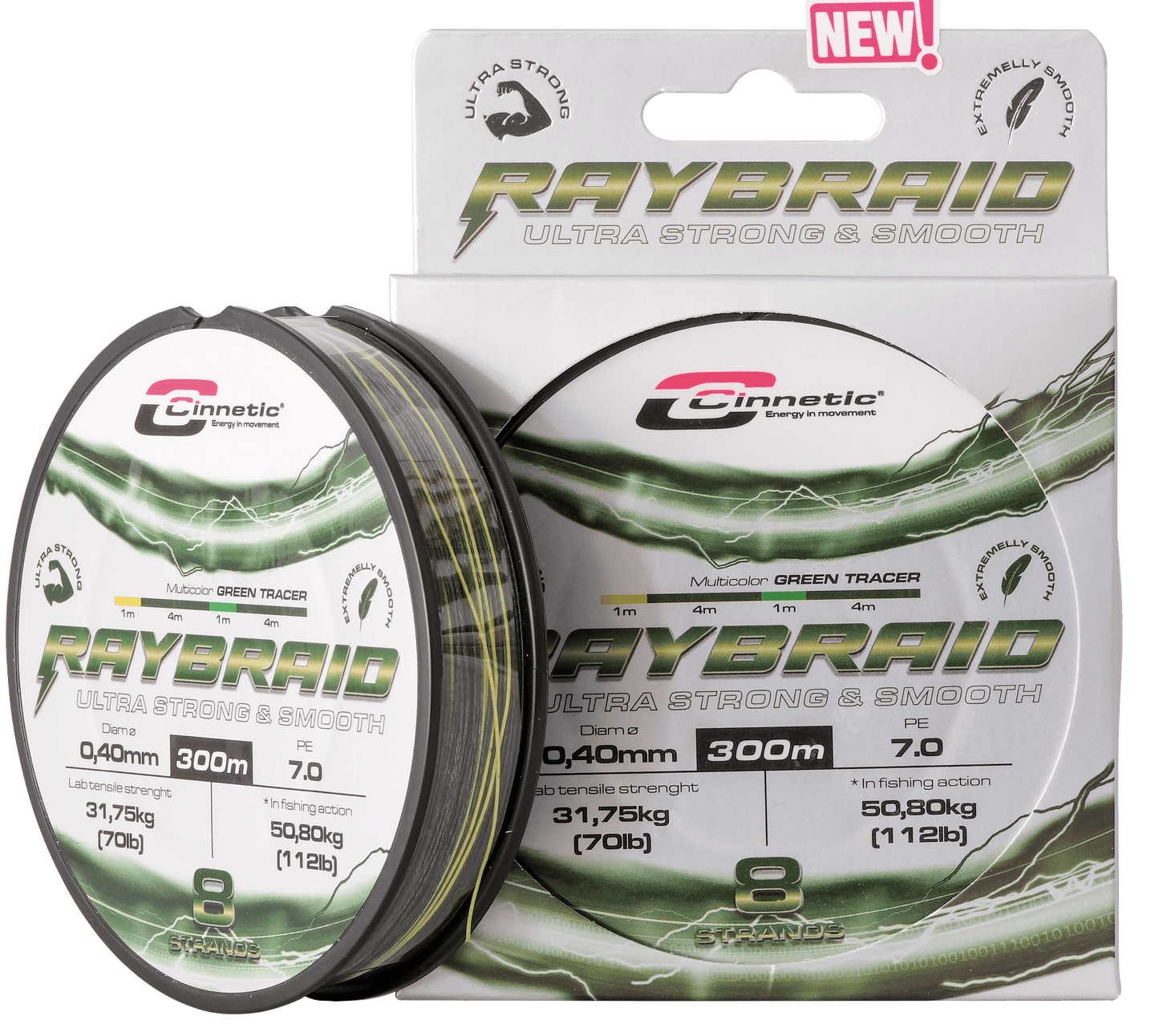 Raybraid 8 Green tracer 300M