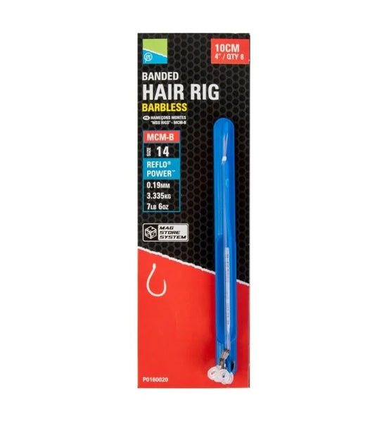 MCB-B4 4''/10cm banded hair rigs barbless