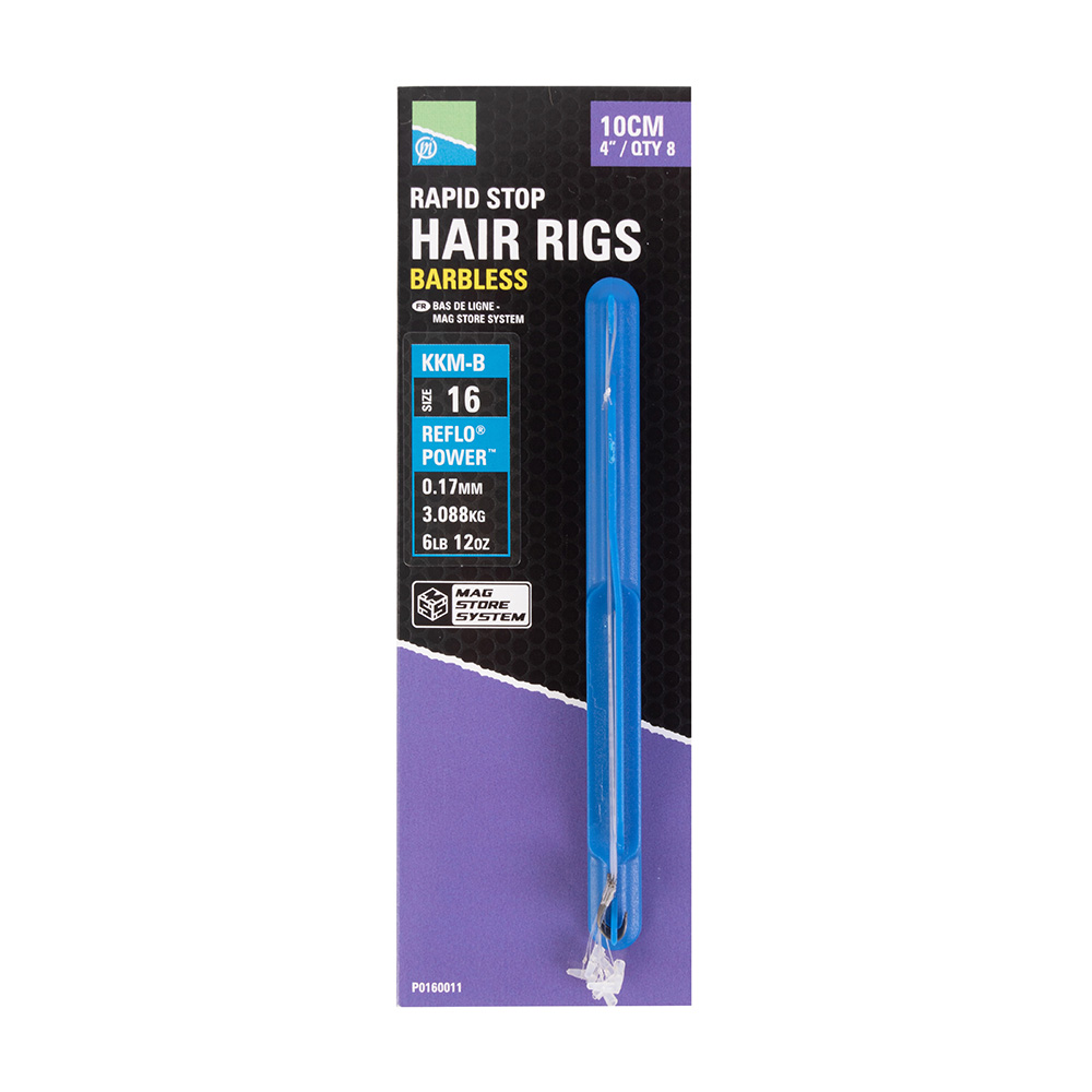 4"/10 cm Arrêts rapides Hair Rigs sans ardillon